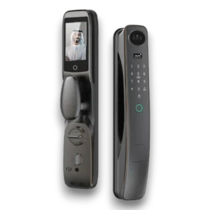 R1 Pro face recognition smart door lock with 3D facial scanning and fingerprint access