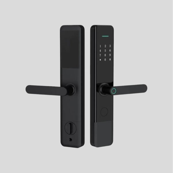 X1 smart fingerprint door lock with TTLock Bluetooth app control, PIN access, RFID, and optional Wi-Fi gateway for remote use.